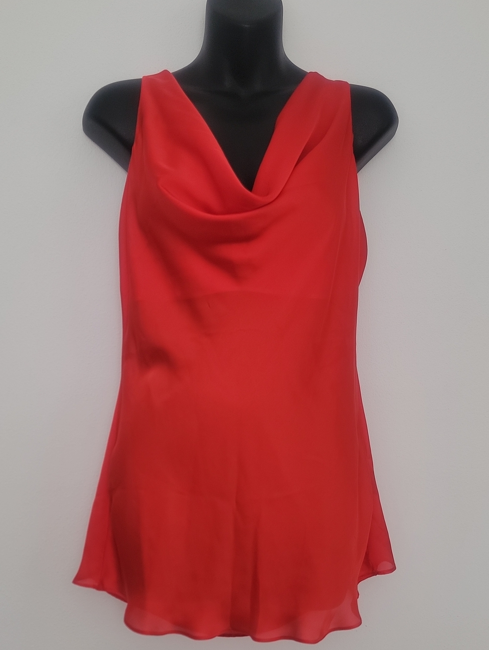 Sleeveless Cowl Neck Women's Top - Red